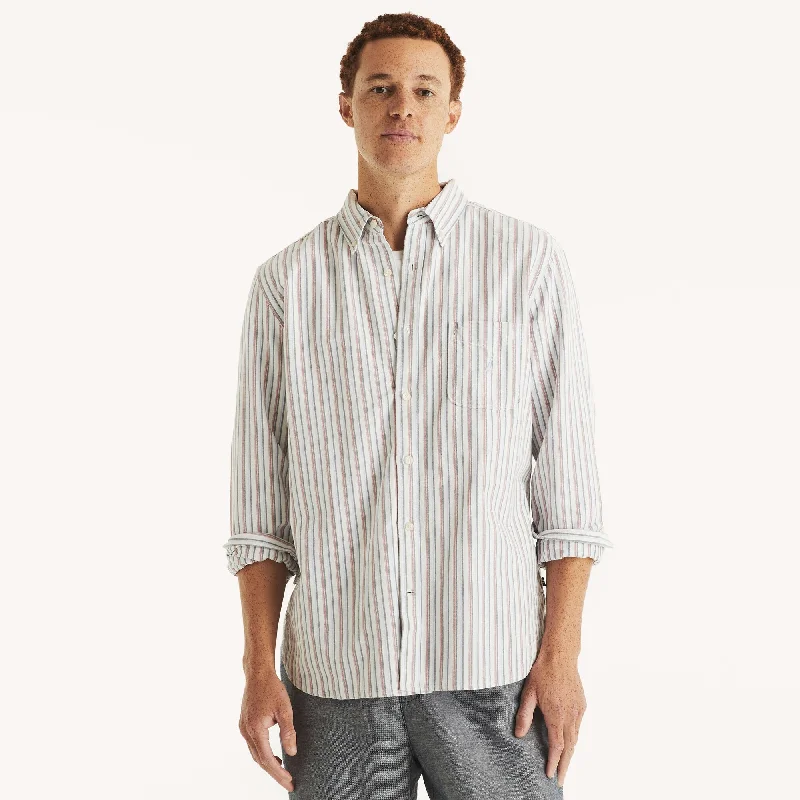 men's luxury shirts -Nautica Mens Striped Oxford Shirt