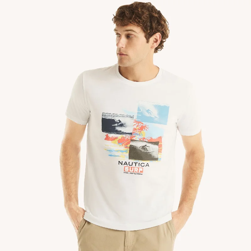 men's fashion t-shirts -Nautica Mens Surf 1983 Invitational Graphic T-Shirt