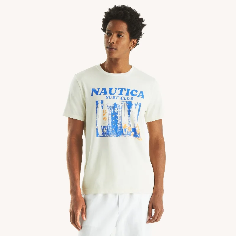 men's casual graphic t-shirts -Nautica Mens Surf Club Graphic T-Shirt