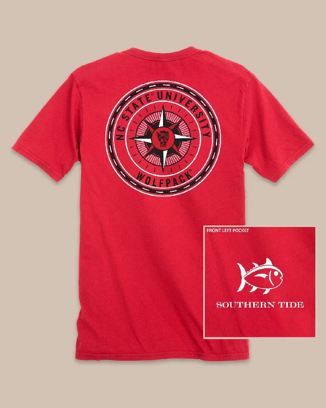 men's trendy graphic t-shirts -NC State Wolfpack Gameday Collegiate Compass T-Shirt