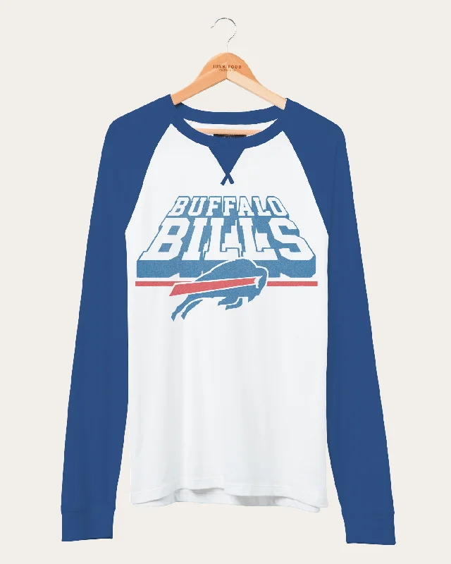 men's casual wear t-shirts -NFL Buffalo Bills Colorblock Long Sleeve Raglan