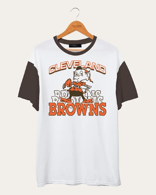 men's printed logo tees -NFL Cleveland Browns Colorblock Tee