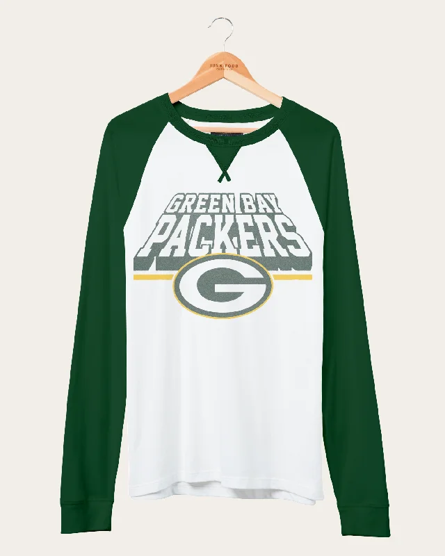 men's plain t-shirts -NFL Green Bay Packers Colorblock Long Sleeve Raglan