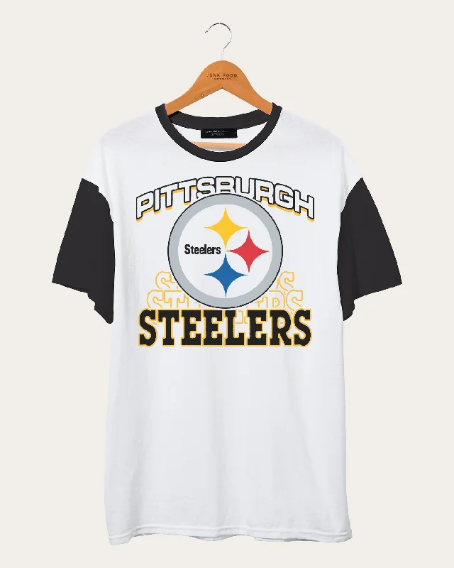 men's oversized graphic print t-shirts -NFL Pittsburgh Steelers Colorblock Tee