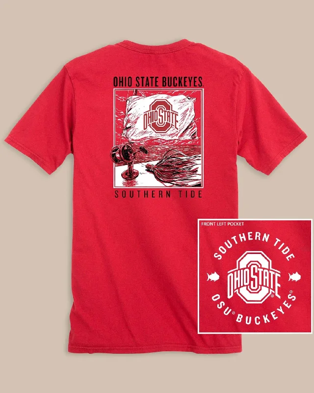 men's colorful graphic tees -Ohio State Buckeyes Fishing Flag T-Shirt