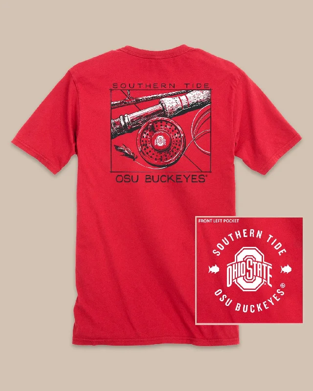 men's eco-friendly printed t-shirts -Ohio State Buckeyes Gameday Fly Reel T-Shirt