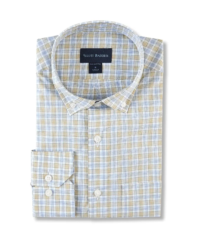 men's dress shirts -Organic Cotton Check, Lime