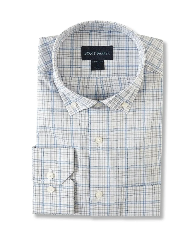 men's embroidered shirts -Organic Cotton Check, Slate