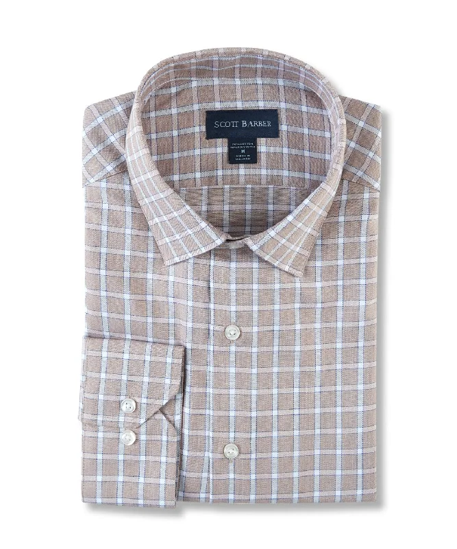 men's patterned button-down shirts -Performance Dobby Check, Fossil