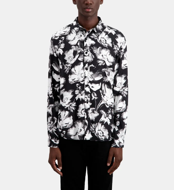 men's stylish short-sleeve shirts -Printed Shirt