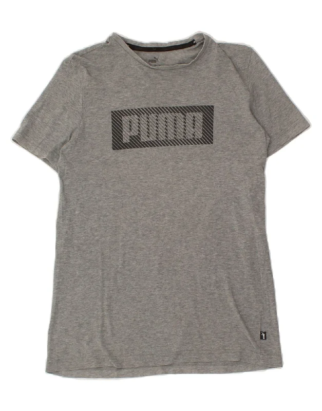 men's cotton t-shirts -PUMA Girls Graphic T-Shirt Top 15-16 Years Grey