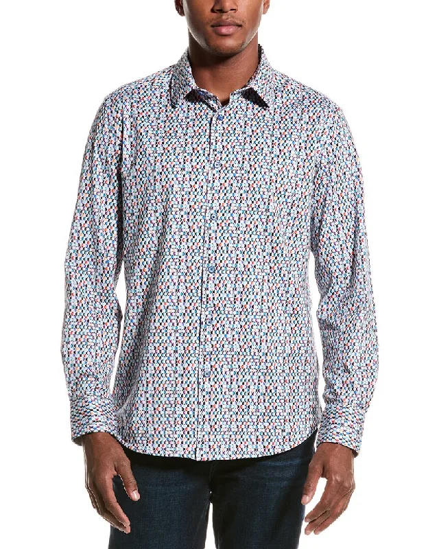 men's office shirts -Robert Graham Flamenco Classic Fit Knit Shirt