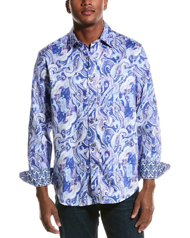 men's everyday business shirts -Robert Graham Gibbs Classic Fit Woven Shirt