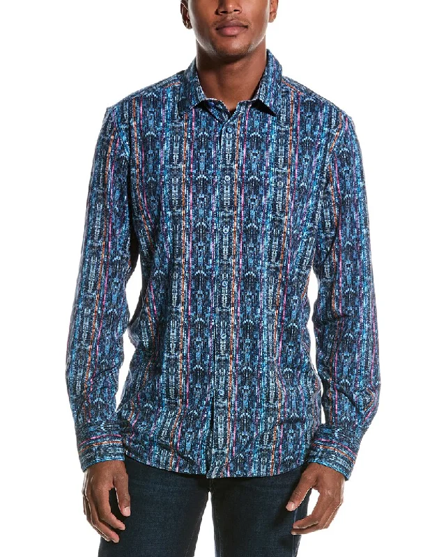 men's elegant dress shirts -Robert Graham Oasis Classic Fit Woven Shirt Knit Shirt