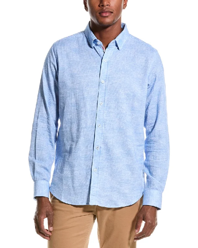 men's linen shirts -Robert Graham Reid Tailored Fit Woven Shirt