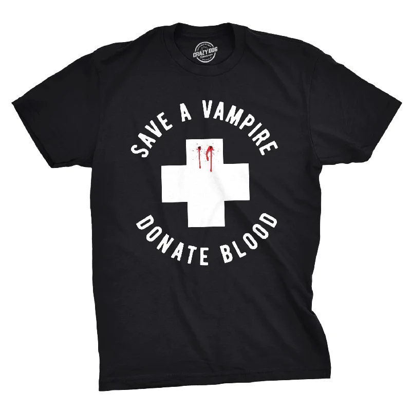 men's polo t-shirts -Save A Vampire Donate Blood Men's T Shirt