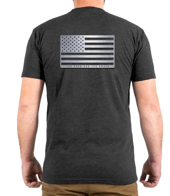 men's cool summer t-shirts -Steel Flag T-Shirt