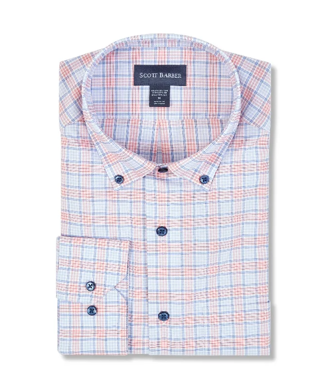 men's button-down shirts for casual wear -Stretch Performance Check, Spice