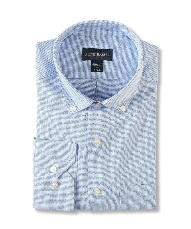 men's casual shirts -Stretch Performance Dobby Check, Blue