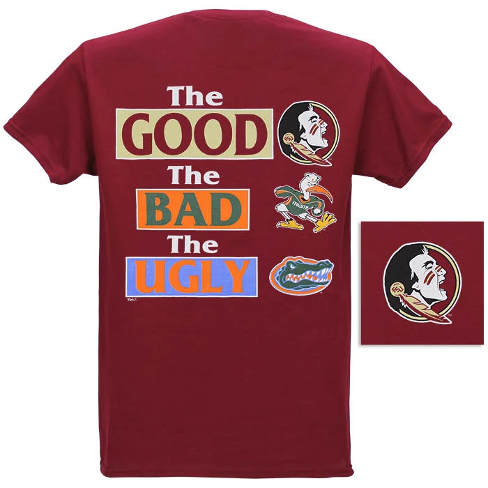 men's slim t-shirts -Ragz Adult/Unisex FSU The Good The Bad The Ugly Rivalry T-shirt - Garnet