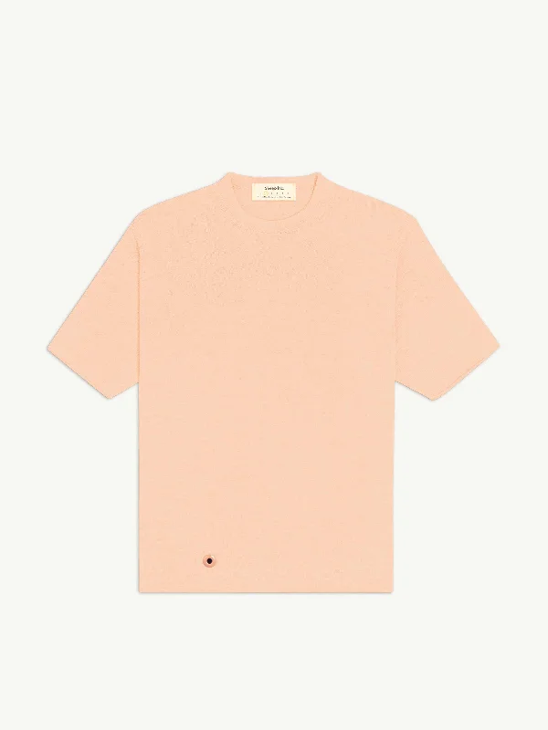 men's daily wear t-shirts -The Knitted T-Shirt - Melon Orange