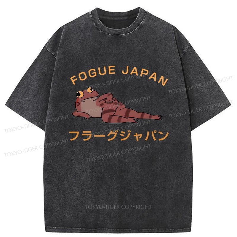 men's graphic design t-shirts -Tokyo-Tiger Fogue Japanese Funny Washed T-Shirt