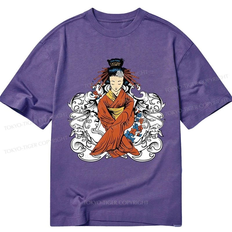 men's slim fit t-shirts -Tokyo-Tiger japanese geisha Classic T-Shirt