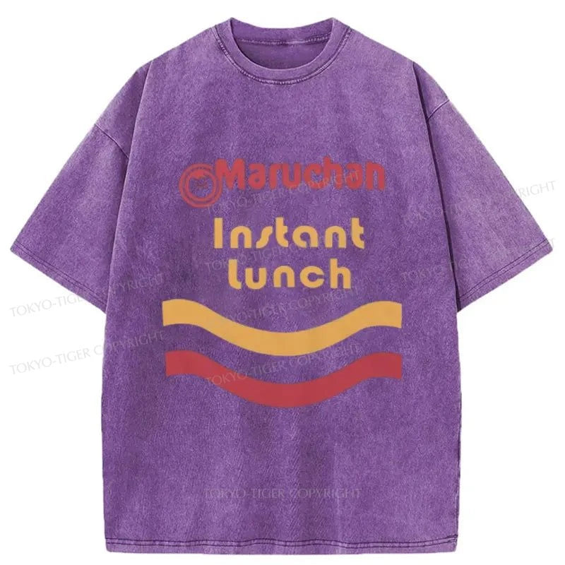 men's casual wear t-shirts -Tokyo-Tiger Maruchan Instant Lunch Washed T-Shirt