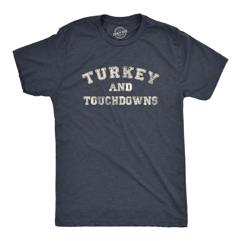 men's athletic fit t-shirts -Turkey And Touchdowns Men's T Shirt