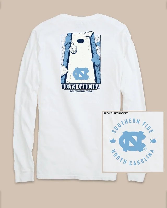 men's basic t-shirts -UNC Tar Heels Gameday Cornhole Board T-Shirt