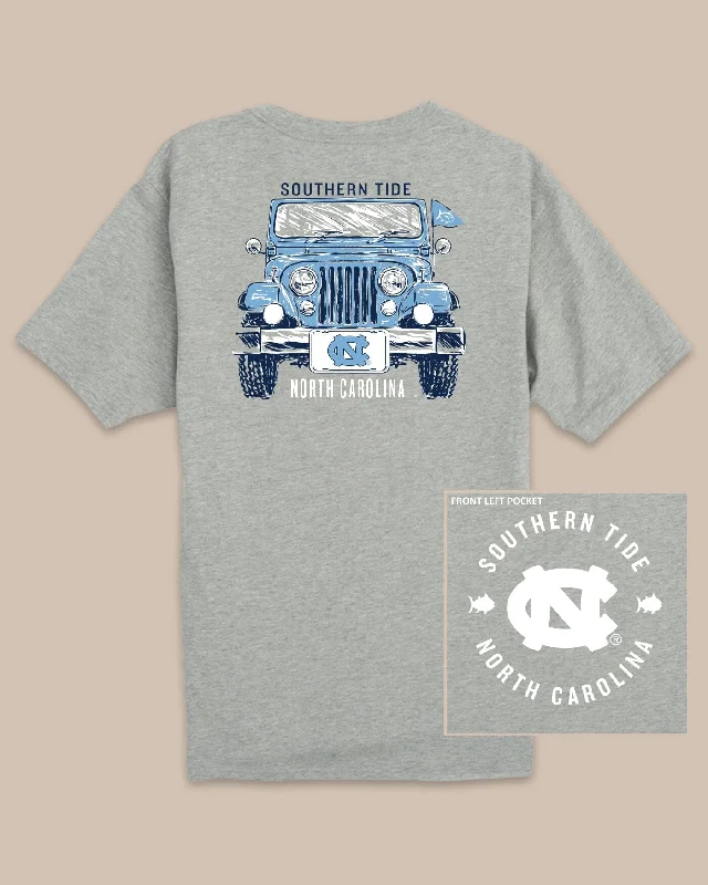 men's oversized graphic print t-shirts -UNC Tar Heels Heather Front Plate T-Shirt