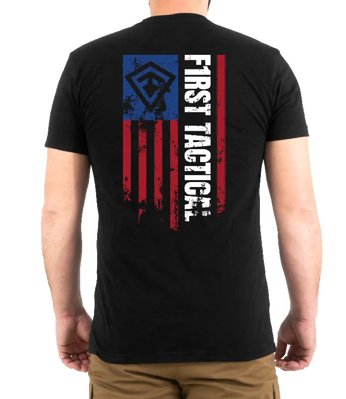 men's short-sleeve cotton t-shirts -Vertical Flag T-Shirt