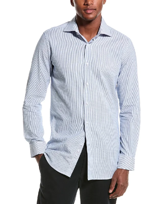 men's short-sleeve shirts -Zanetti Textured Shirt