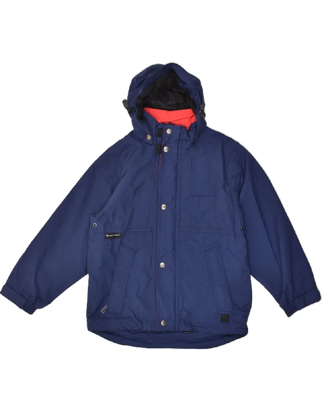 men's military jackets -ACTIVE Boys Hooded Windbreaker Jacket 7-8 Years Navy Blue Polyester