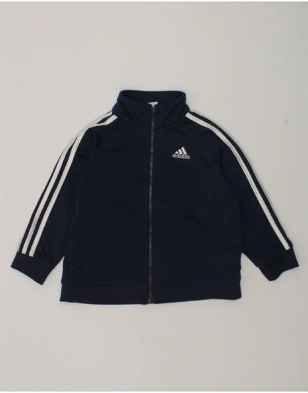 men's leather jackets -ADIDAS Baby Boys Graphic Tracksuit Top Jacket 18-24 Months Navy Blue