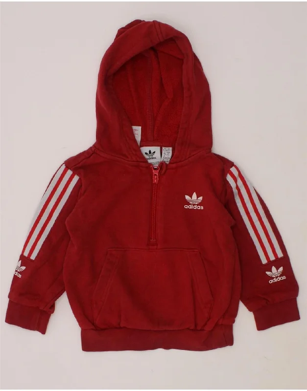 men's hoodie with stylish patterns -ADIDAS Baby Boys Hoodie Jumper 18-24 Months Red Cotton