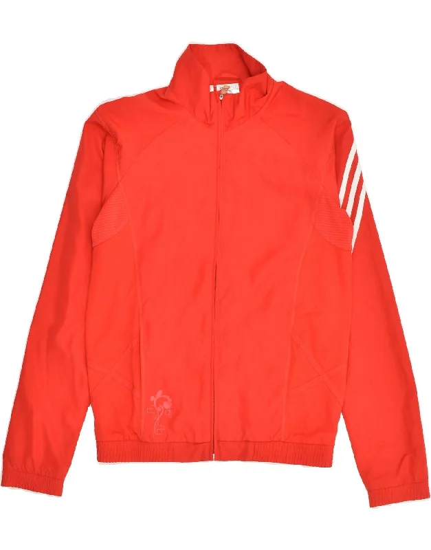 men's waterproof puffer jackets -ADIDAS Boys Clima 365 Tracksuit Top Jacket 15-16 Years Red Polyester