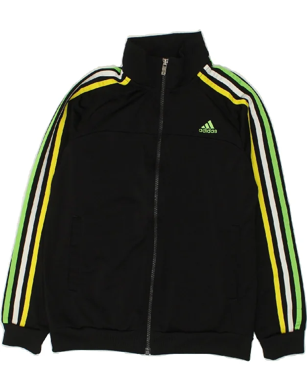 men's lightweight windbreakers -ADIDAS Boys Climalite Tracksuit Top Jacket 9-10 Years Black Polyester