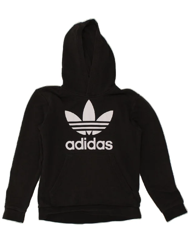 men's hoodie for fashion -ADIDAS Boys Graphic Hoodie Jumper 10-11 Years Medium   Black