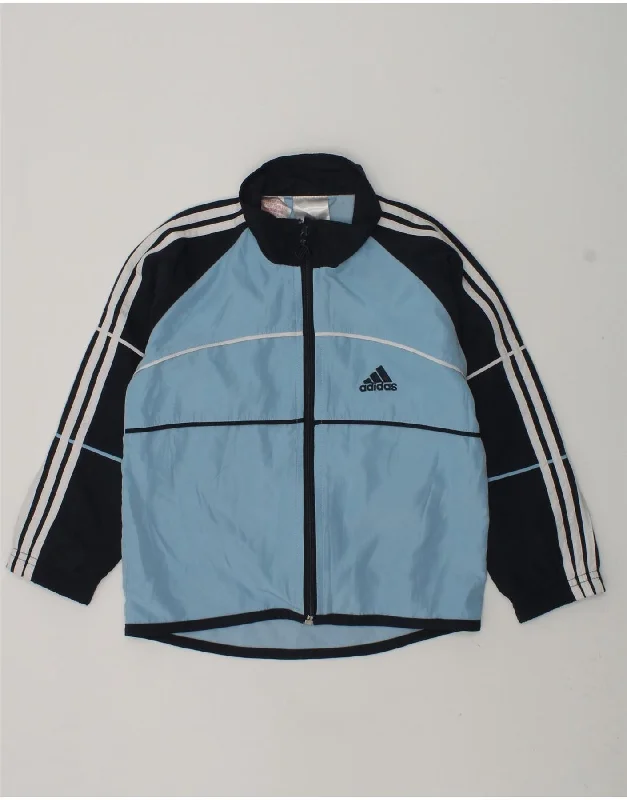 men's bomber jackets -ADIDAS Boys Graphic Tracksuit Top Jacket 2-3 Years Blue Colourblock