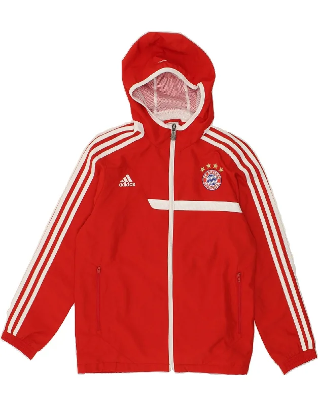 men's stylish black jackets -ADIDAS Boys Hooded Tracksuit Top Jacket 11-12 Years Red Polyester