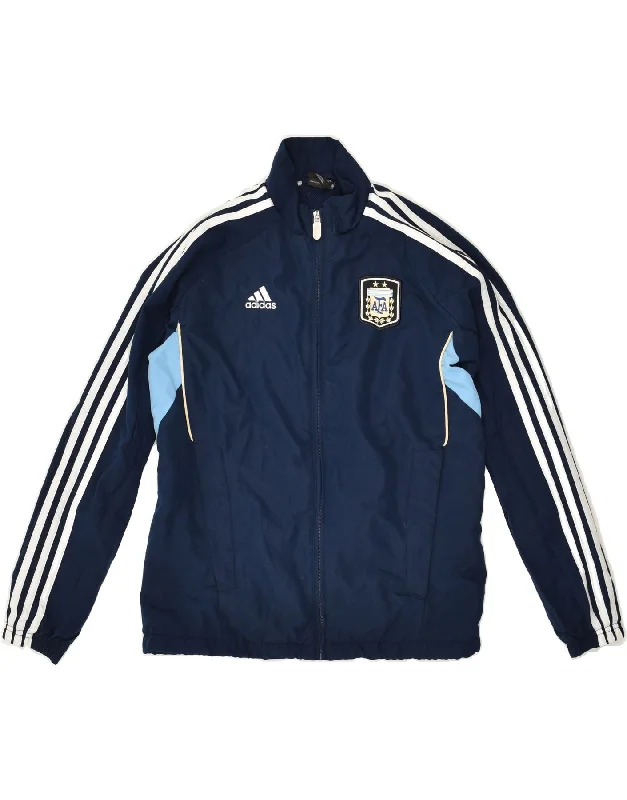 men's lightweight puffer jackets -ADIDAS Boys Tracksuit Top Jacket 11-12 Years Navy Blue Polyester