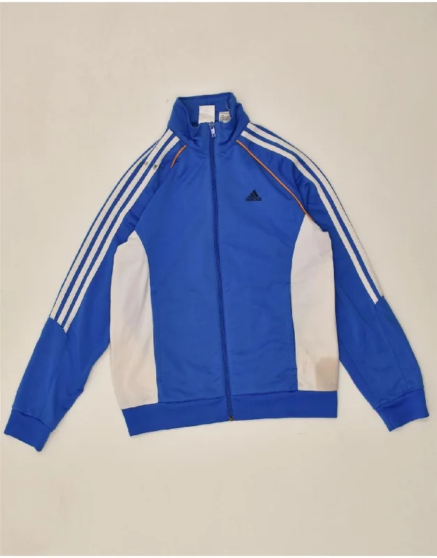 men's classic jackets -ADIDAS Boys Tracksuit Top Jacket 13-14 Years Blue Polyester