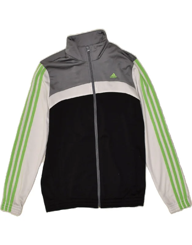 men's slim-fit jackets for work -ADIDAS Boys Tracksuit Top Jacket 13-14 Years Multicoloured Colourblock