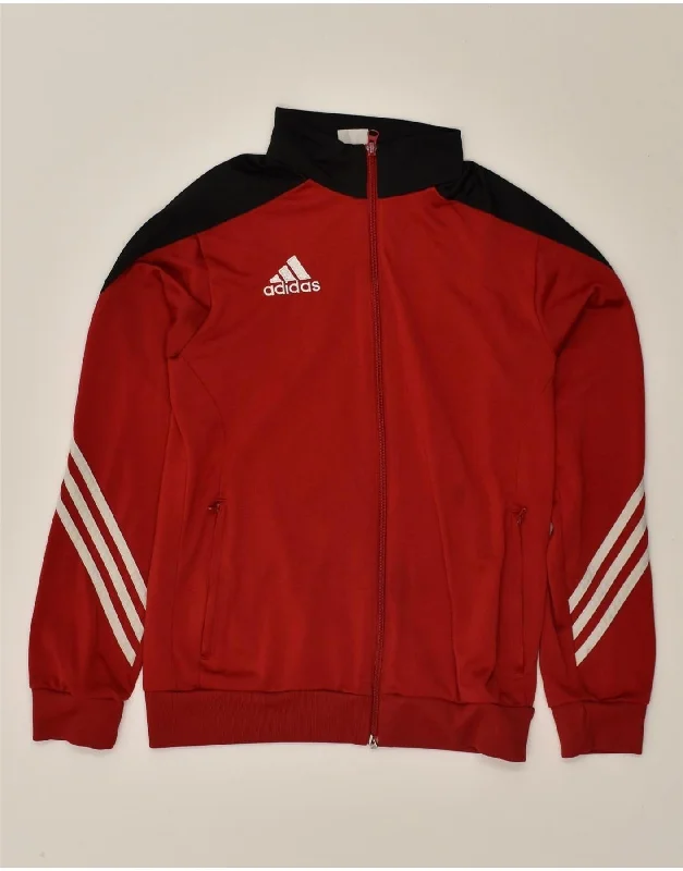 men's formal winter jackets -ADIDAS Boys Tracksuit Top Jacket 13-14 Years Red Polyester