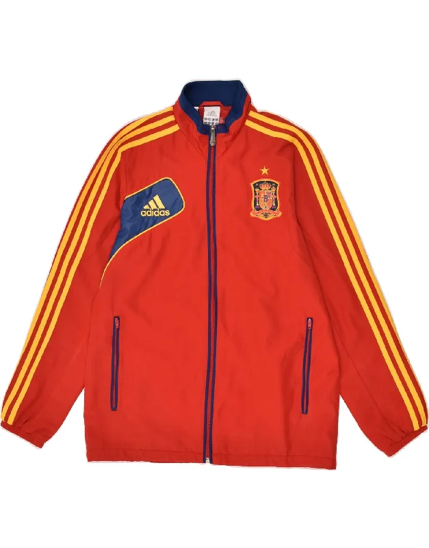 men's tailored outdoor jackets -ADIDAS Boys Tracksuit Top Jacket 13-14 Years Red Polyester