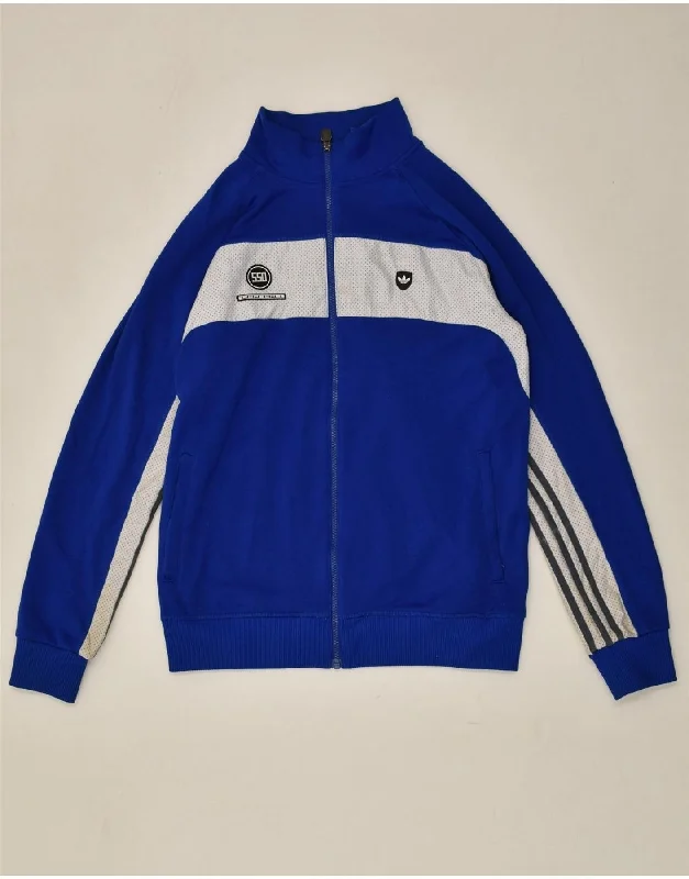 men's fashionable winter jackets -ADIDAS Boys Tracksuit Top Jacket 15-16 Years Large Blue Cotton