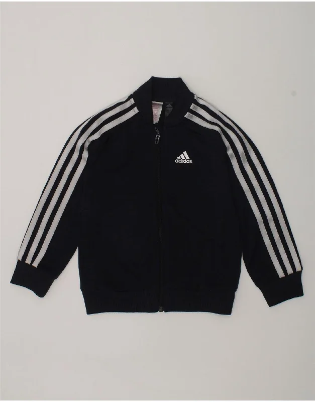 men's sports jackets -ADIDAS Boys Tracksuit Top Jacket 4-5 Years Navy Blue Polyester