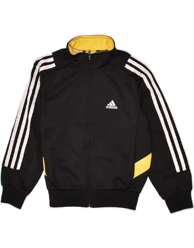 men's formal winter jackets -ADIDAS Boys Tracksuit Top Jacket 5-6 Years Black Polyester