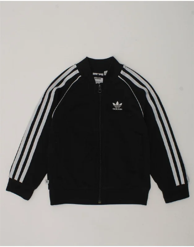 men's lightweight puffer jackets -ADIDAS Boys Tracksuit Top Jacket 5-6 Years Black Polyester